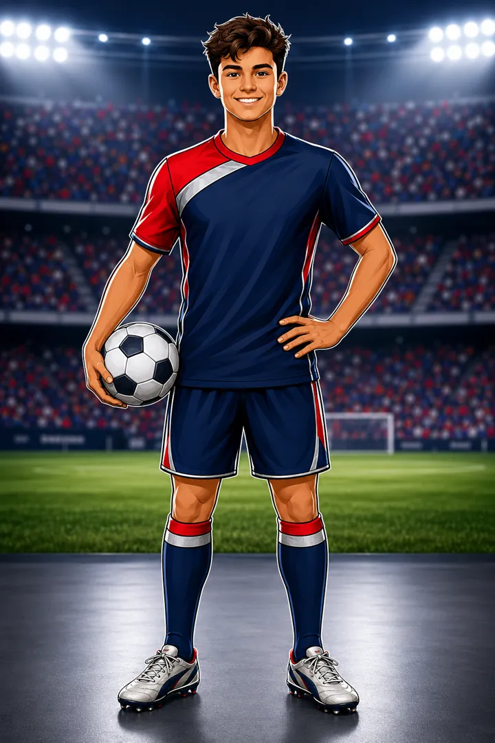 Youth soccer player portrait for Gameday Photo Crew parent support.